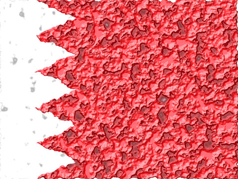 Bahrain Flag with Riddled Grunge Texture - SVG Vector Illustration