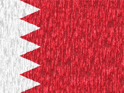 Bahrain Flag with Bark Wood Texture - SVG Vector Illustration