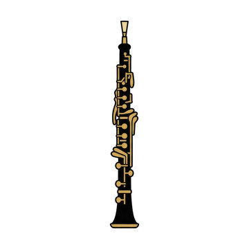 Minimalist oboe musical instrument icon