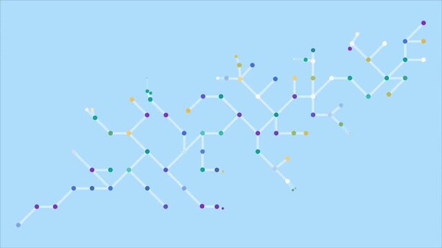 2D Animated Abstract Technology Connection Background Pattern of Moving Network Nodes Lines and Constellation Dots, Data Science Video