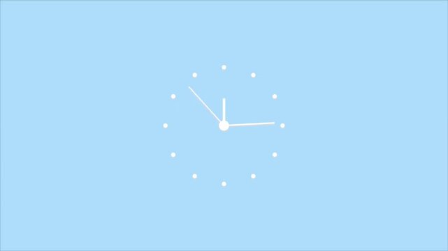 2D Animated Soft Light Blue Subtle Background Pattern with a Faint White Wall Clock Face Icon, Corporate Business Schedule Concept Video