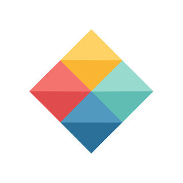 Colorful diamond shape divided into four quadrants