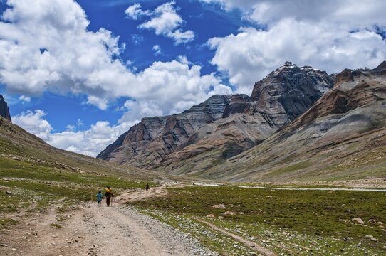 Pilgrims on the Kailash Kora, Western Tibet, Asia