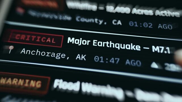 Critical alert for a major earthquake