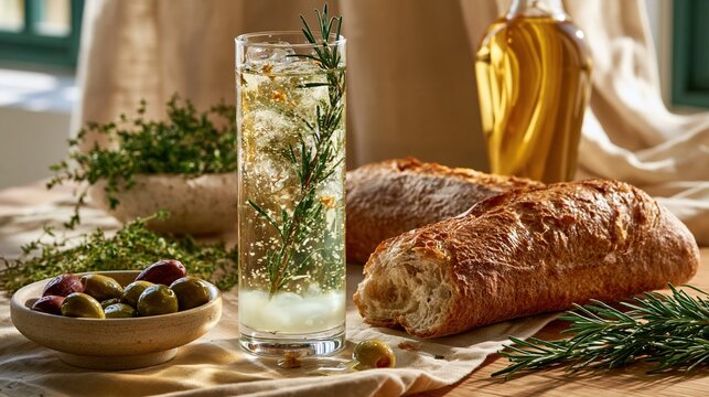 National Anisette Day: A sophisticated French bistro table setting celebrating anisette, a tall glass of pastis diluted with water showing the classic louche cloudy transformation