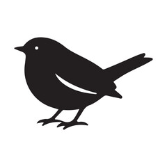 Obraz premium European Robin Vector Silhouette Symbol Illustration Concept Design Concept Idea