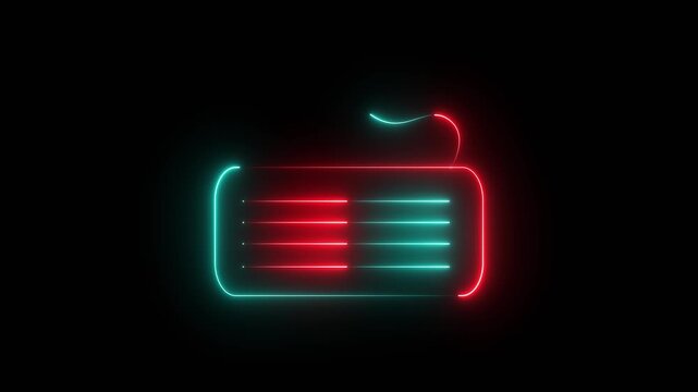 Neonstyle digital file folder icon with glowing red and blue lines