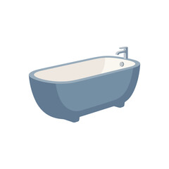 Naklejka premium Scandinavian Bathtub Self Care Icon – Minimal Nordic Bathroom Vector Graphic Resource