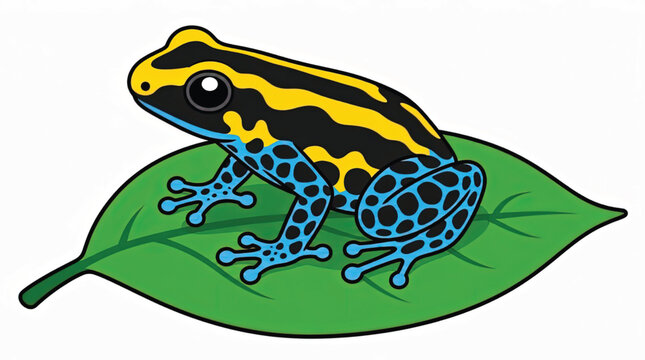 Poison Dart Frog Sitting on Leaf.