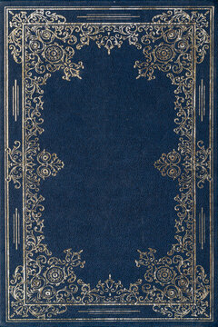 antique framed blue book cover texture