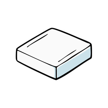 Simple clean square object with light blue tint on one side