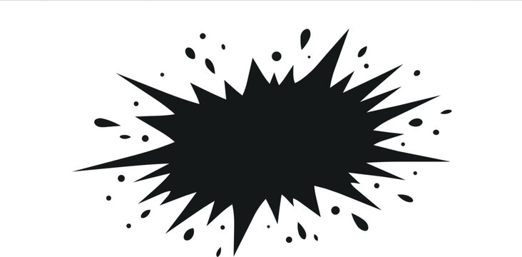 Jagged black splash silhouette for comic action effect