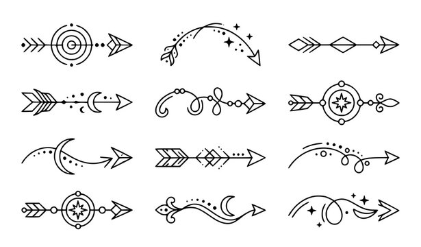 Rough charcoal arrow doodles vector set sketchy chalkboard pencil texture drawing elements