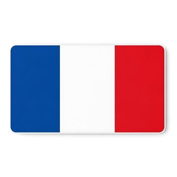 Flag of france, rectangular icon isolated on white background