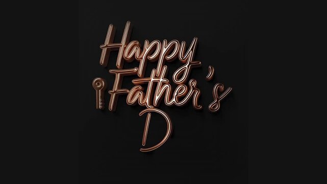 Happy Fathers Day Elegant Calligraphy Animation Social Media Poster Template PSD