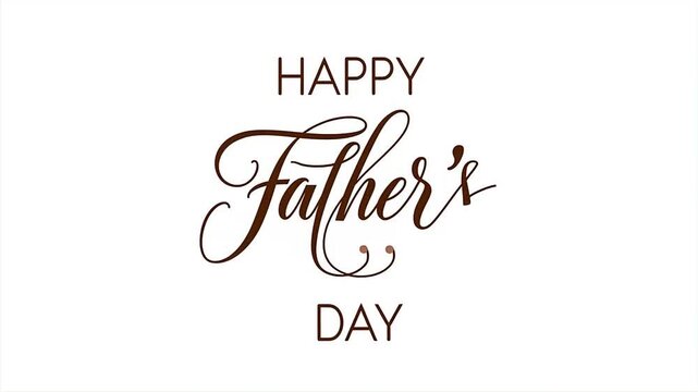 Happy Fathers Day Elegant Calligraphy Animation Social Media Poster Template PSD