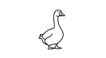 Minimalist goose illustration simple line art of a domestic bird © sle