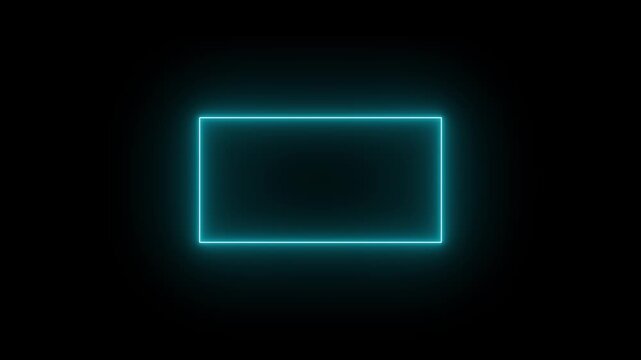 Neon effect rectangle frame Loop background.Animation of glowing neon rectangles abstract background.4k animation motion graphice video.