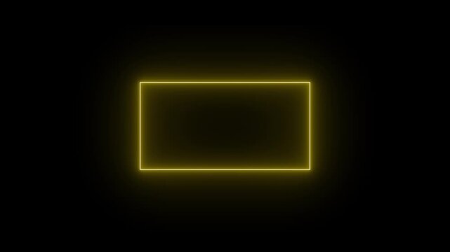 Neon effect rectangle frame Loop background.Animation of glowing neon rectangles abstract background.4k animation motion graphice video.