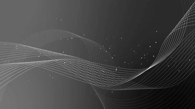 Abstract dotted line wave tech background animation