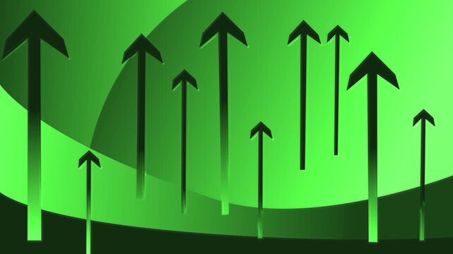 Abstract background with multiple upward arrows in varying sizes and shades animation