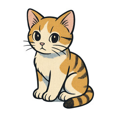 Obraz premium PNG Cute cartoon cat illustration.