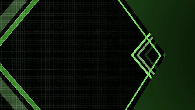 Abstract minimal tech background with geometric diamond frame animation