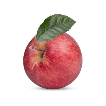 Fresh red apple isolated on transparent background (.PNG)