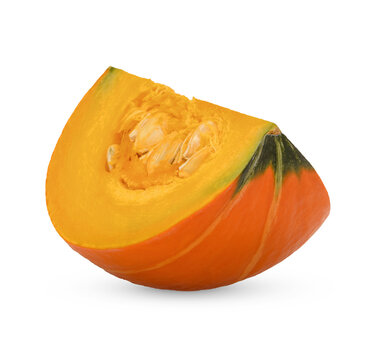 Japanese pumpkin sliced isolated on transparent background (.PNG)
