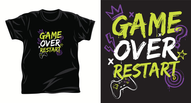 Gamer graphic vector t shirt design print