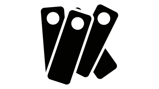 Black icon of color coding label stickers, representing organization, categorization, and identification usage and funct
