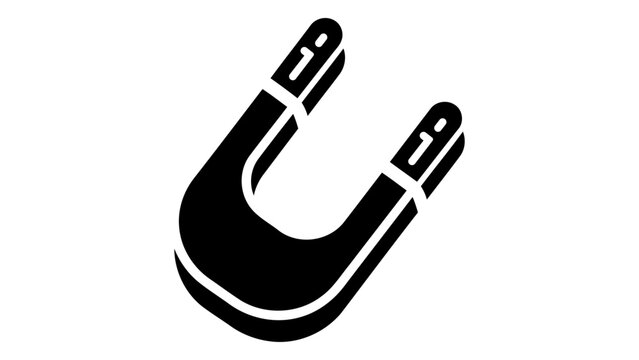Black icon of a magnetic whiteboard eraser, representing office supplies, classroom tools, and magnetic functionality fo