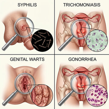 Sexually Transmitted Infections (STIs) - Educational Medical Illustration