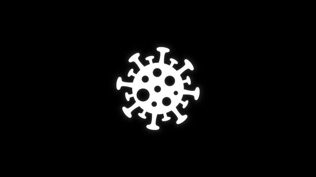 Microscopic Bacterial Pathogen Icon Floating Seamless Loop On Black Background
