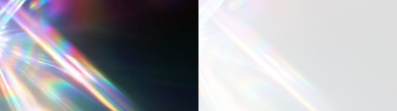 Magical Crystal Prism Glow with Rainbow Spectrum and Diamond Sparkle, Transparent PNG Optical Reflection Overlay for Modern Design
