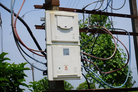 Electrical Utility Box with Danger Symbol