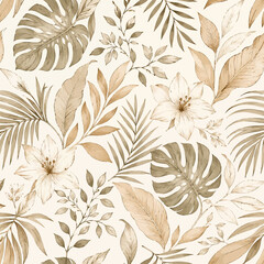 Fototapeta premium Elegant Seamless Botanical Pattern