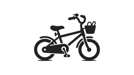 Fototapeta premium A bicycle with a basket is parked on a path outdoors