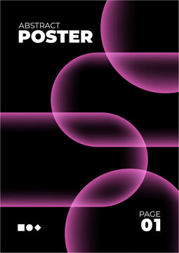 Modern abstract poster featuring flowing pink curves on a black background, suitable for digital or print design, advertising, or artistic projects.