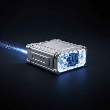 Futuristic Computer Processor with Crystal Core