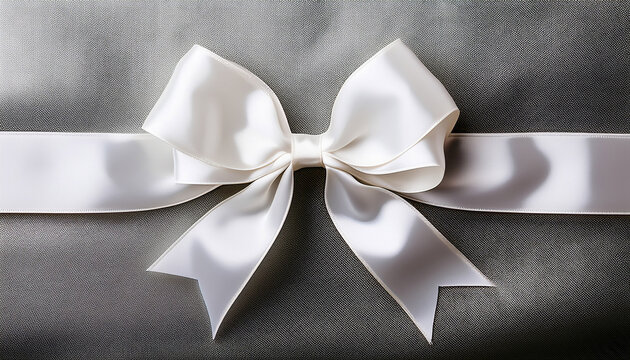 White Ribbon Bows On A Transparent Background