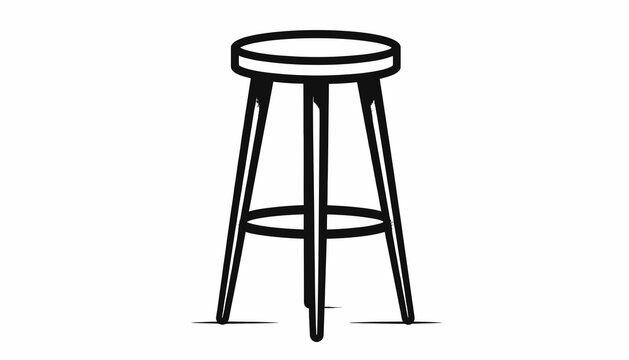 Simple black stool with three legs.