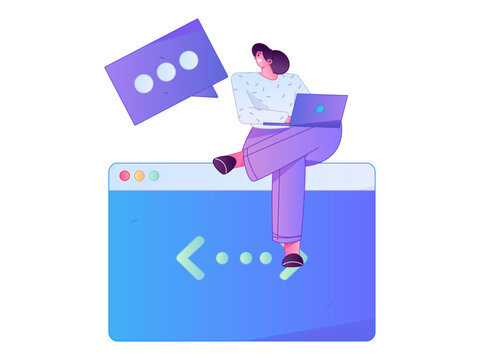 Programming teaching development flat character vector concept operation hand drawn illustration
