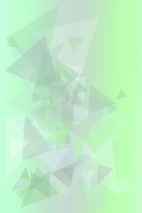 Obraz premium Translucent mint-green triangular facets create a soothing abstract mosaic over a soft gradient, perfect for wellness branding, web headers, and calm layouts.