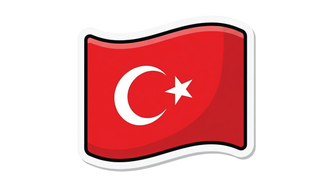 Turkish flag symbol icon graphic.