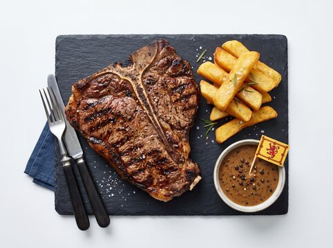 T-Bone Scotch Steak Match Day Combo with Royal Lion Rampant Flag Accessory
