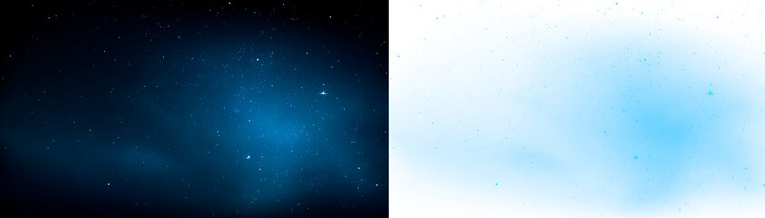Star field night sky png with sparkling galaxy lights, cosmic dust glow and abstract space background design. © Artem