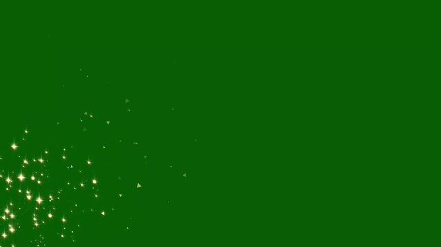 Sparkling shining comet trace with glare effect.Golden glitter light tail.glowing golden light sparks and particles flare on green,magic glowing shimmer sparkle, 4k animation video