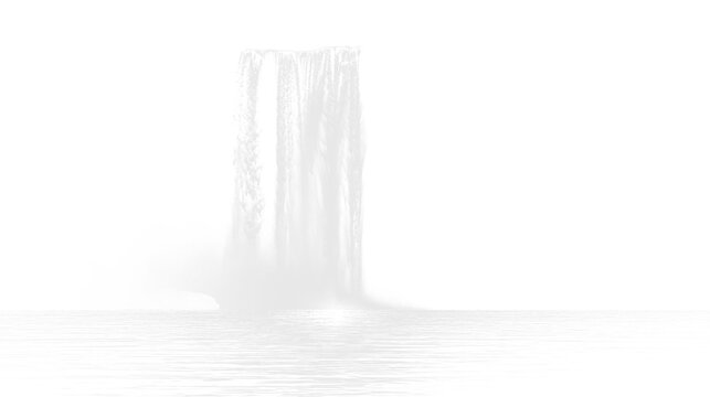Waterfall mist effect png with cascading water flow, floating spray texture, natural freshness and transparent isolated design.