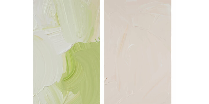 Vertical split screen of abstract olive and beige textured surfaces with background contrast abstract backdrop comparison material minimalist artistic interior structure creative aesthetic